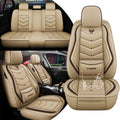 Car Seat Covers Full Set for Nissan Pathfinder 2015-2025 Leather Seat Covers, Waterproof Non-Slip Breathable and Wear Seat Cover, Car Seat Protector Adapted Airbags（Standard, Beige）