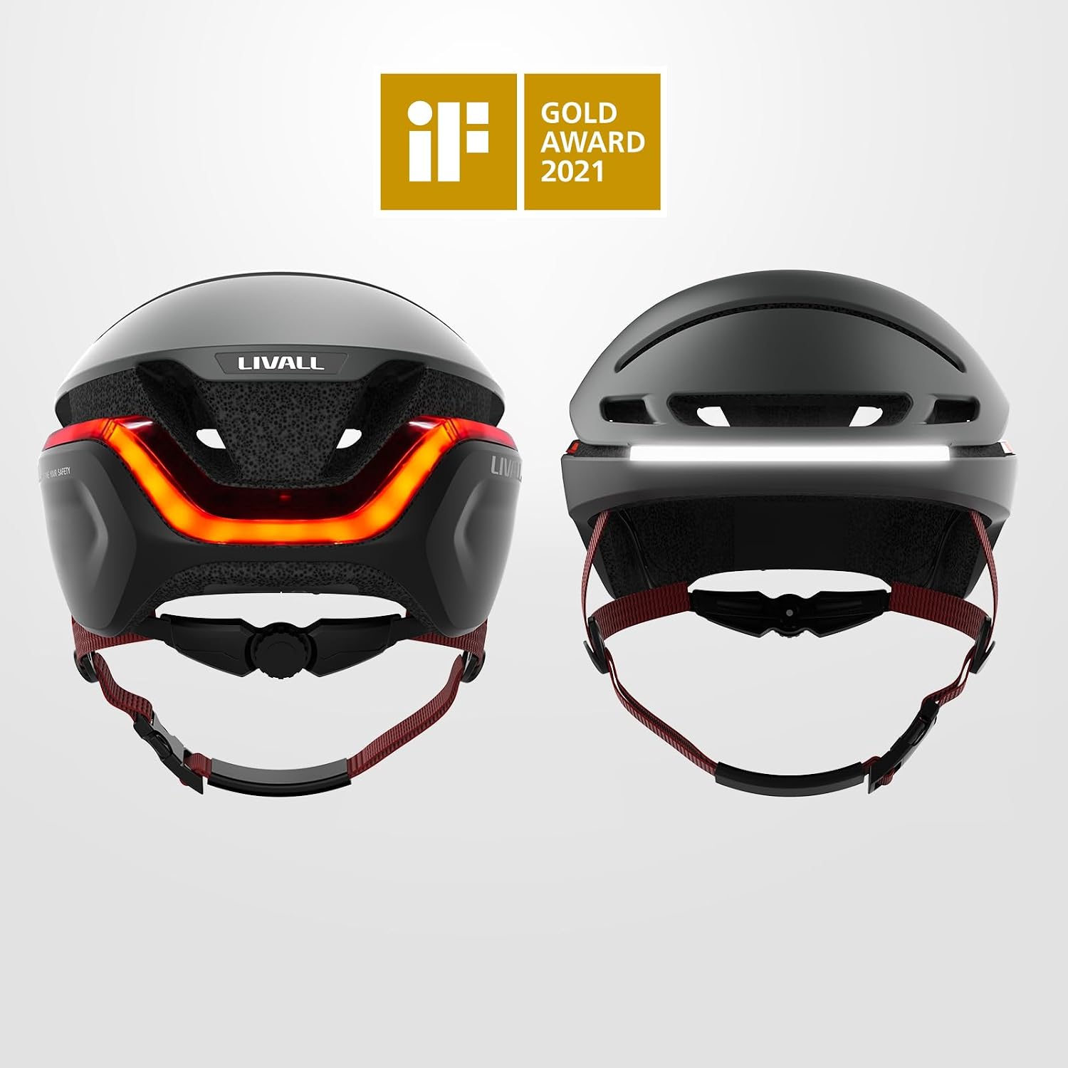 LIVALL EVO21 Smart Bike Helmet with Light, Smart Helmet with Wide-Angle Light | Turn Signals | Brake Warning Light | Fall Detection, Bike Helmets for Men Women, Bicycle Helmet for Urban Commuter