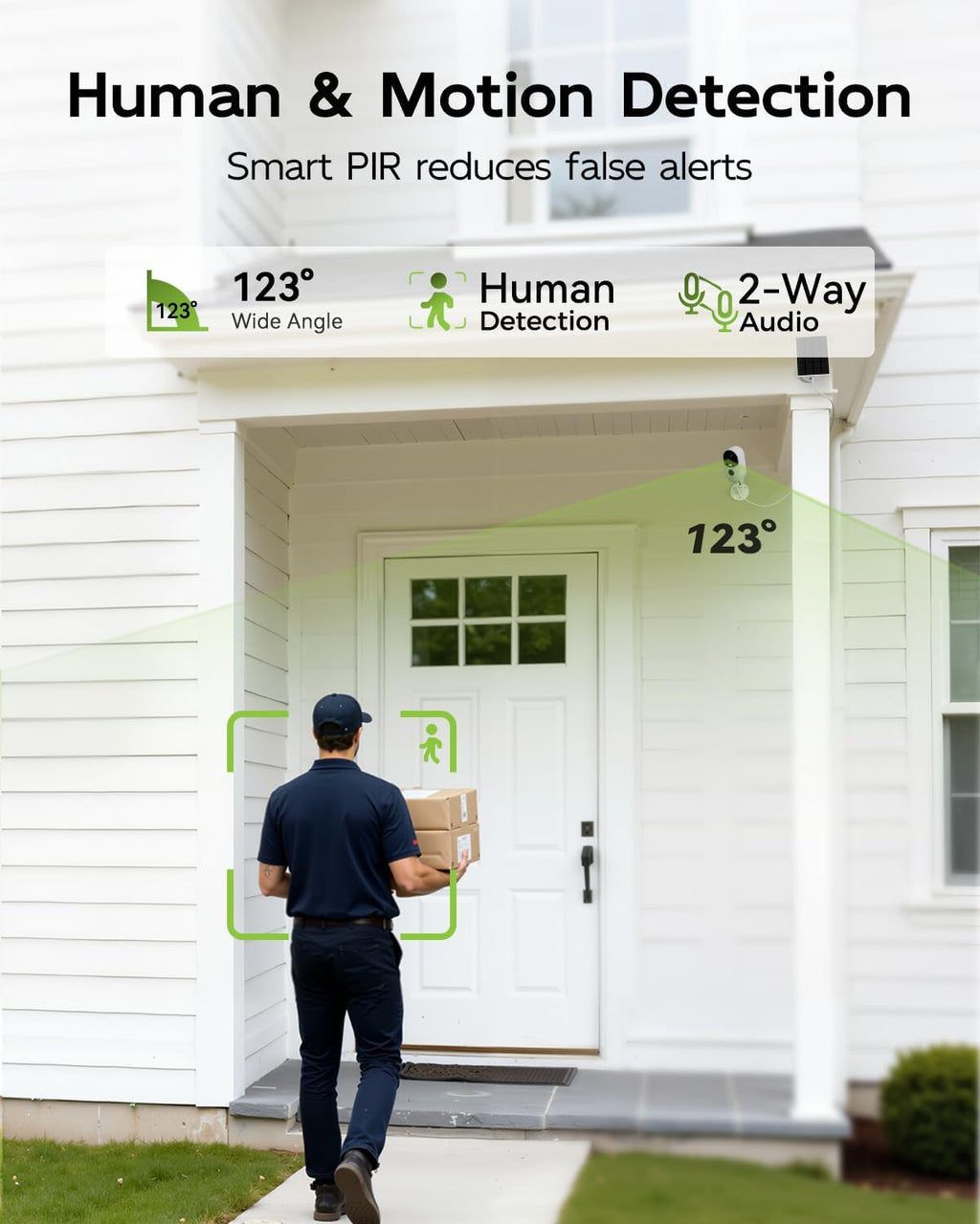 3K 4MP Security Cameras Outdoor Wireless, Solar Powered Cameras for Home Security, No Subscription, Smart Detection, Color Night Vision, 2-Way Talk, 2.4/5GHz WiFi, 32GB Local Storage