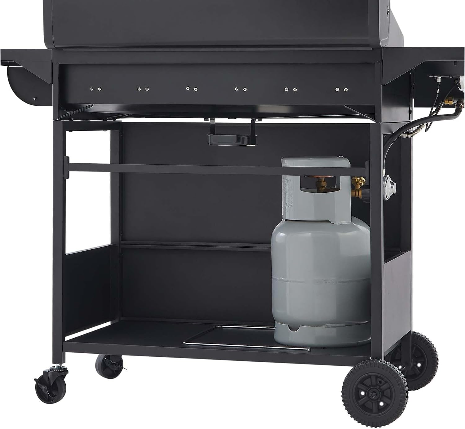 6-Burner Propane Gas BBQ Grill with Side Burner, 72,000 BTU Stainless Steel Barbecue Grill with Cast Iron Grates and Side Table for Outdoor Cooking Kitchen Patio