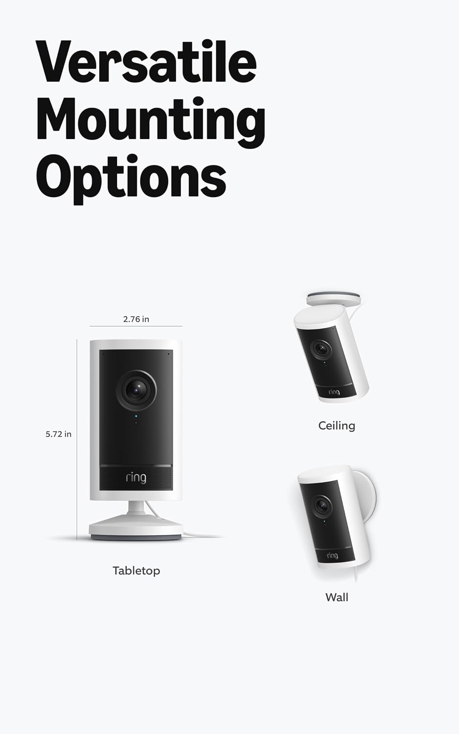 Ring Outdoor Cam Pro, Wired (newest model), White with Hardwired Kit for Cameras