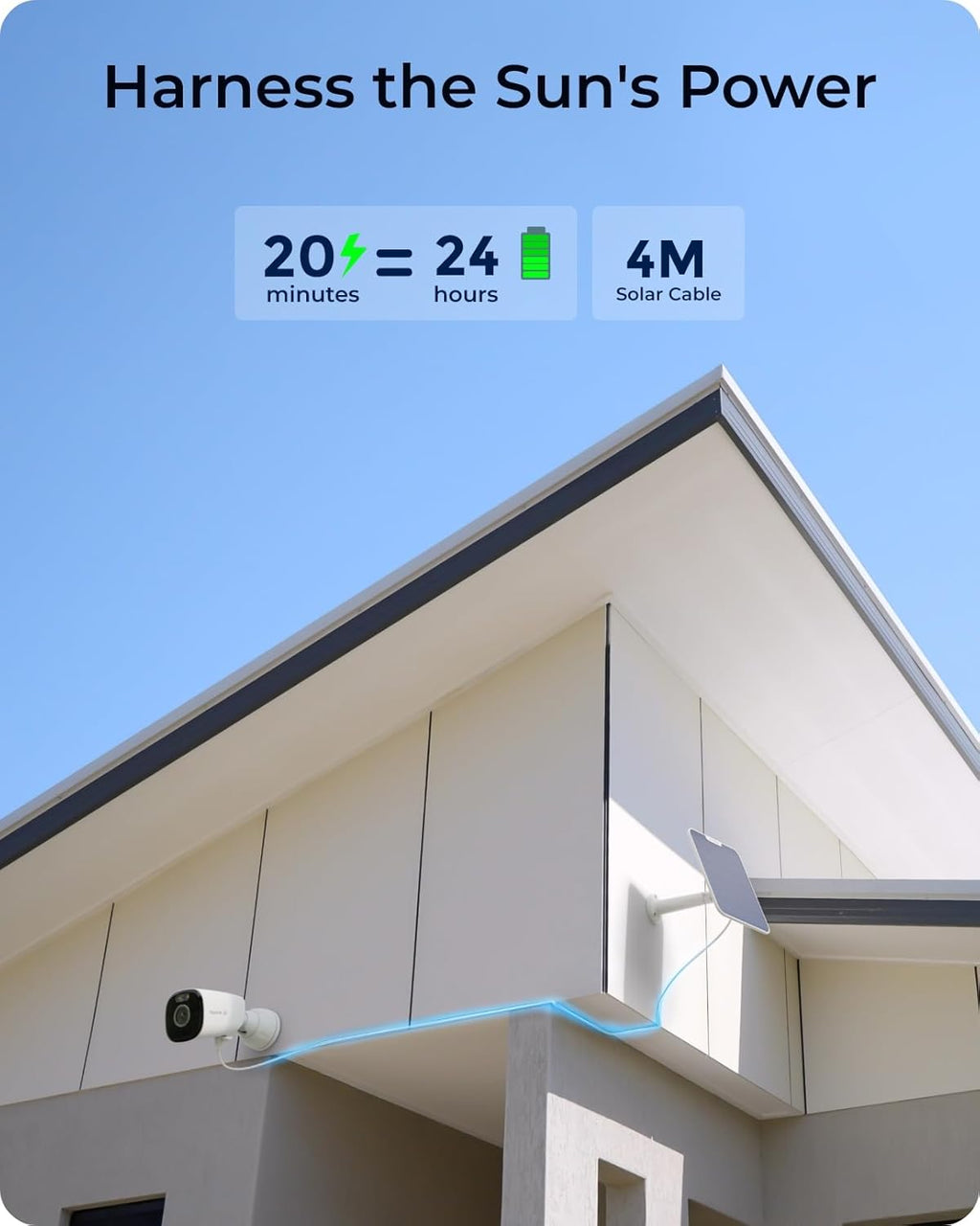 REOLINK Argus Eco Ultra 4K Solar Security Camera Wireless Outdoor, Color Night Vision, 2.4/5GHz WiFi, 125° Wide View, Smart Detection, Home Hub Compatible, Standalone Camera No Subscriptions