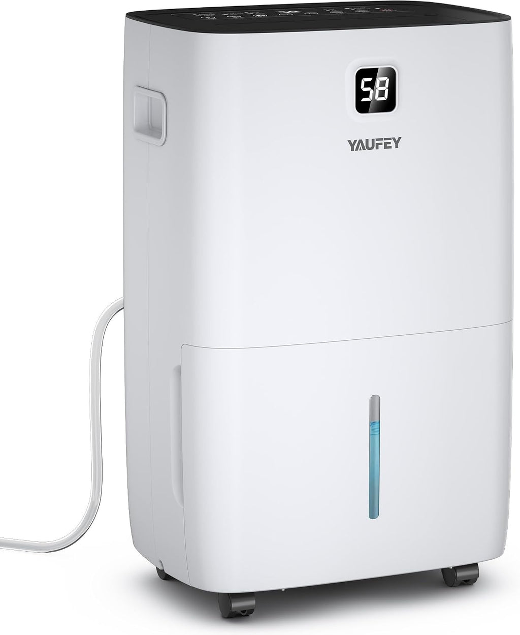 Yaufey 150 Pints Dehumidifier for Home, Basement and Large Room up to 7000 Sq. Ft., with Drain Hose, Timer, Intelligent Humidity Control and Large Water Tank