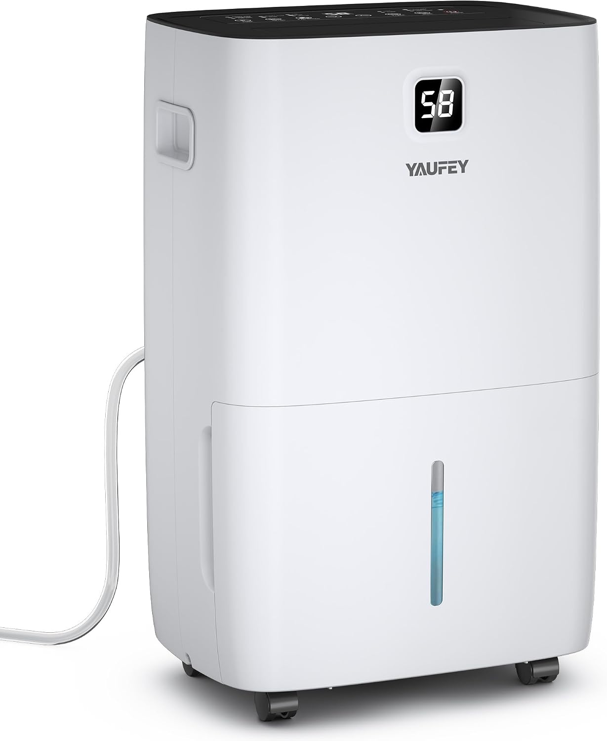 Yaufey 150 Pints Dehumidifier for Home, Basement and Large Room up to 7000 Sq. Ft., with Drain Hose, Timer, Intelligent Humidity Control and Large Water Tank
