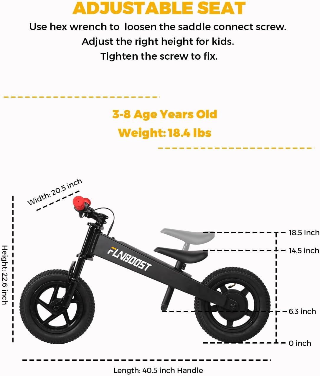 K2 Electric Balance Bike for Kids, 12 inch Pneumatic Tire Kids Electric Bike, 150W Peak Motor 24V/2AH Battery, Range 6 Miles, Suspension Fork, Adjustable Seat, Electric Motorcycle for Ages 3-8