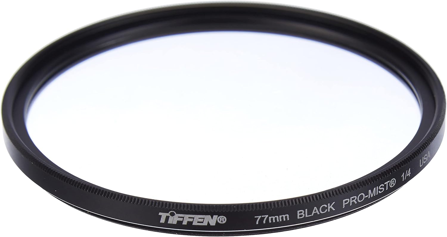 Tiffen 77mm Black Pro-Mist 1/4 Filter|Black Pro-Mist Filter|Ultra Slim|Cinematic Effect Camera for Portrait Photography/Video/Vlog