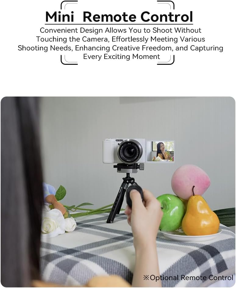 ORDRO 5K Digital Cameras for Photography - 64MP 12X Optical Zoom Travel Content Creator Camera & YouTube Vlogging Camera with Flip Screen, Microphone & Tripod Grip, 64GB Memory Card(White)