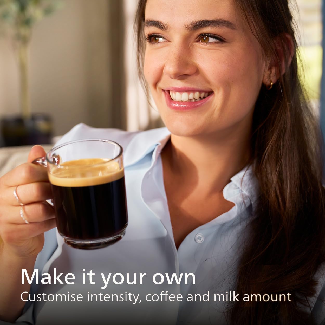 Philips 4300 Series Fully Automatic Espresso Machine - LatteGo Milk Frother, 8 Coffee Varieties, Intuitive Touch Display, Black, (EP4347/94)