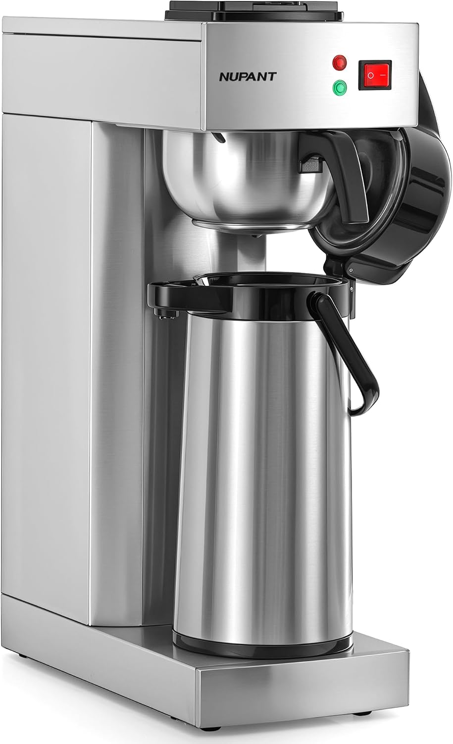 NUPANT Commercial Airpot Coffee Brewer 2.2L/74oz Dirp Coffee Maker with 24H Insulated Thermal Carafe Stainless Steel Pour Over Coffee Machine 120V/1450W COFFEE Dispenser for Café Restaurant Cafateria