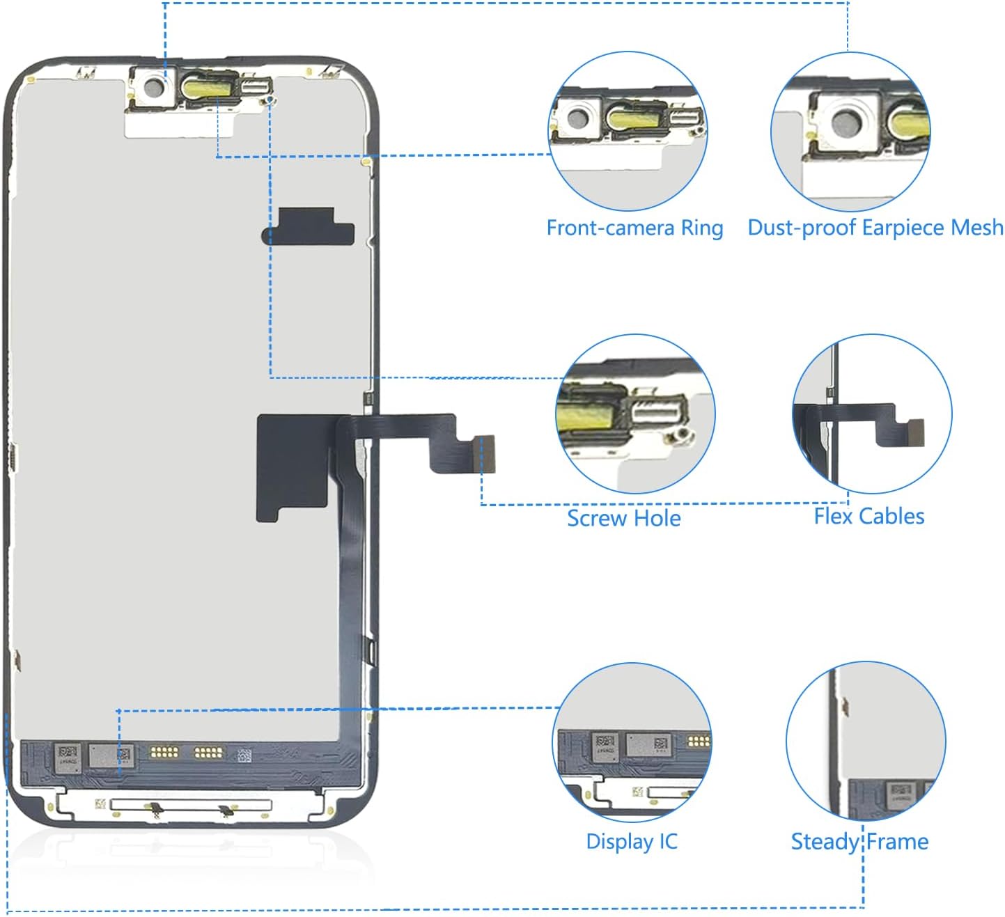 for iPhone 16 Pro Max Screen Replacement, 6.9 inch LCD Display 3D Touch Full HD Digitizer Frame Assembly, Compatible with A3296,A3084,A3295,A3297 Models, Repair Kit + Screen Tempered Protector