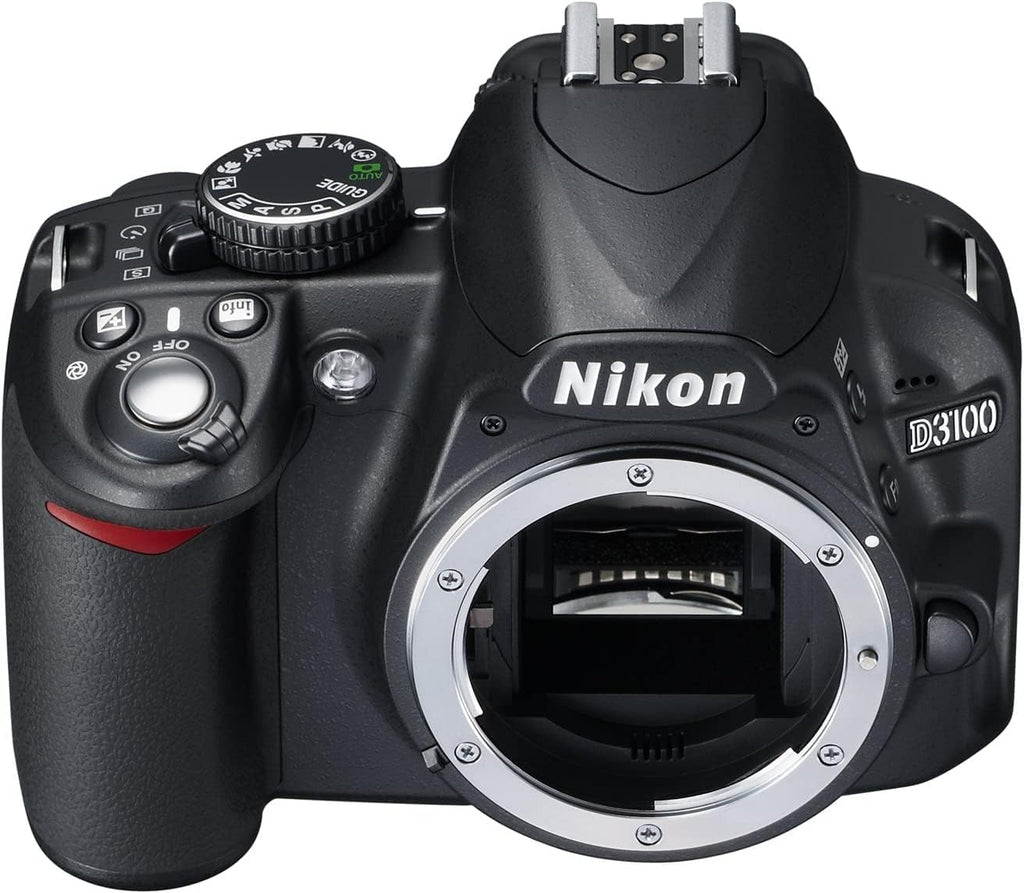 Nikon D3100 14.2MP DX-Format DSLR Digital Camera (Body Only) (25470B) - (Black) - (Renewed)
