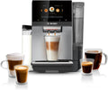 Bosch Fully Automatic Coffee and Espresso Machine - 36 Drinks, Double Cup Barista Style Super Coffee Maker - Touchscreen, Large Bean Capacity - Easy Clean, Maintenance - Silver - TQU60307