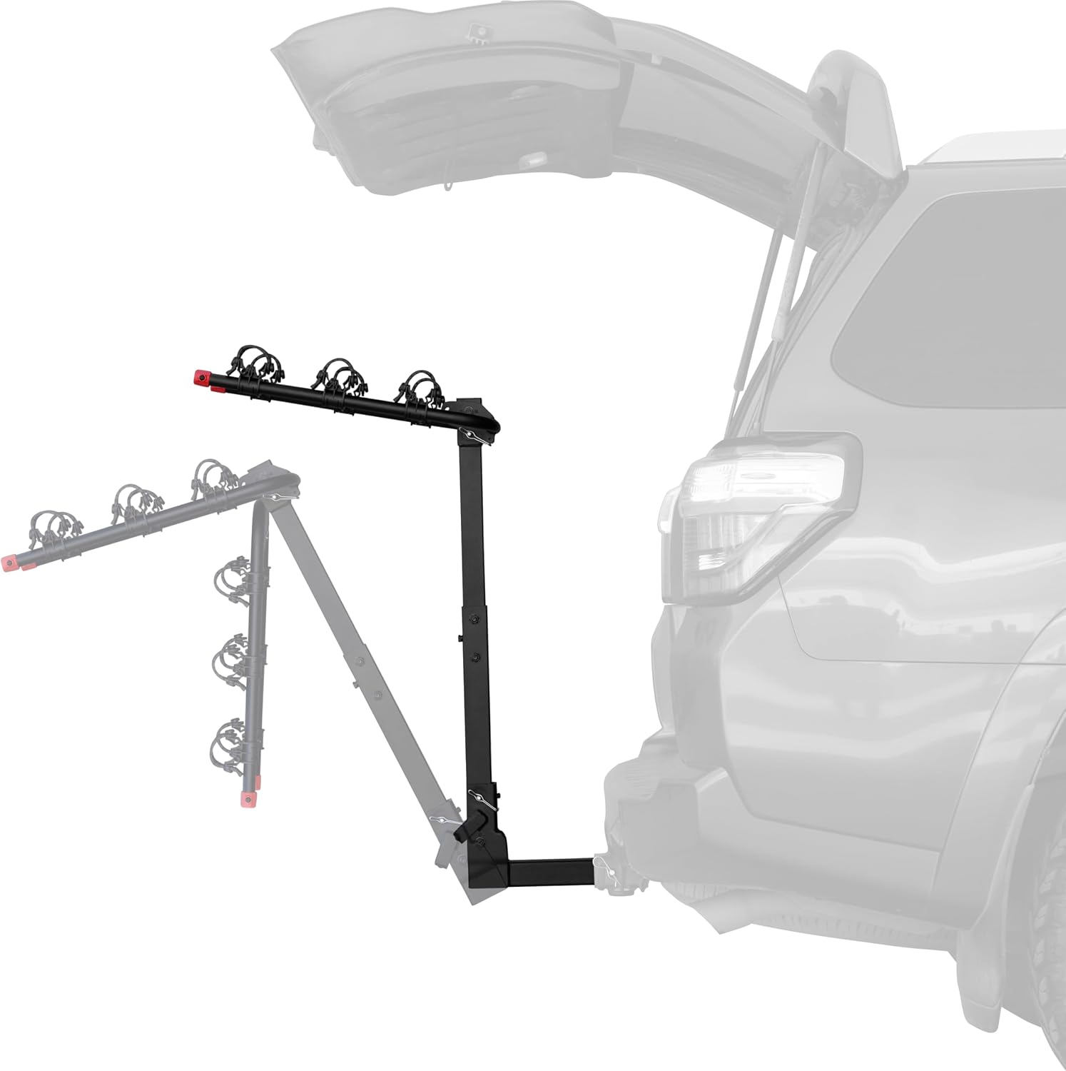Retrospec Lenox 2-5 Bike Rack Hitch for Car, Truck, SUV - 2in Hitch Mount with Foldable Steel Frame, Anti-Rattle Adapter & Tie Down Straps