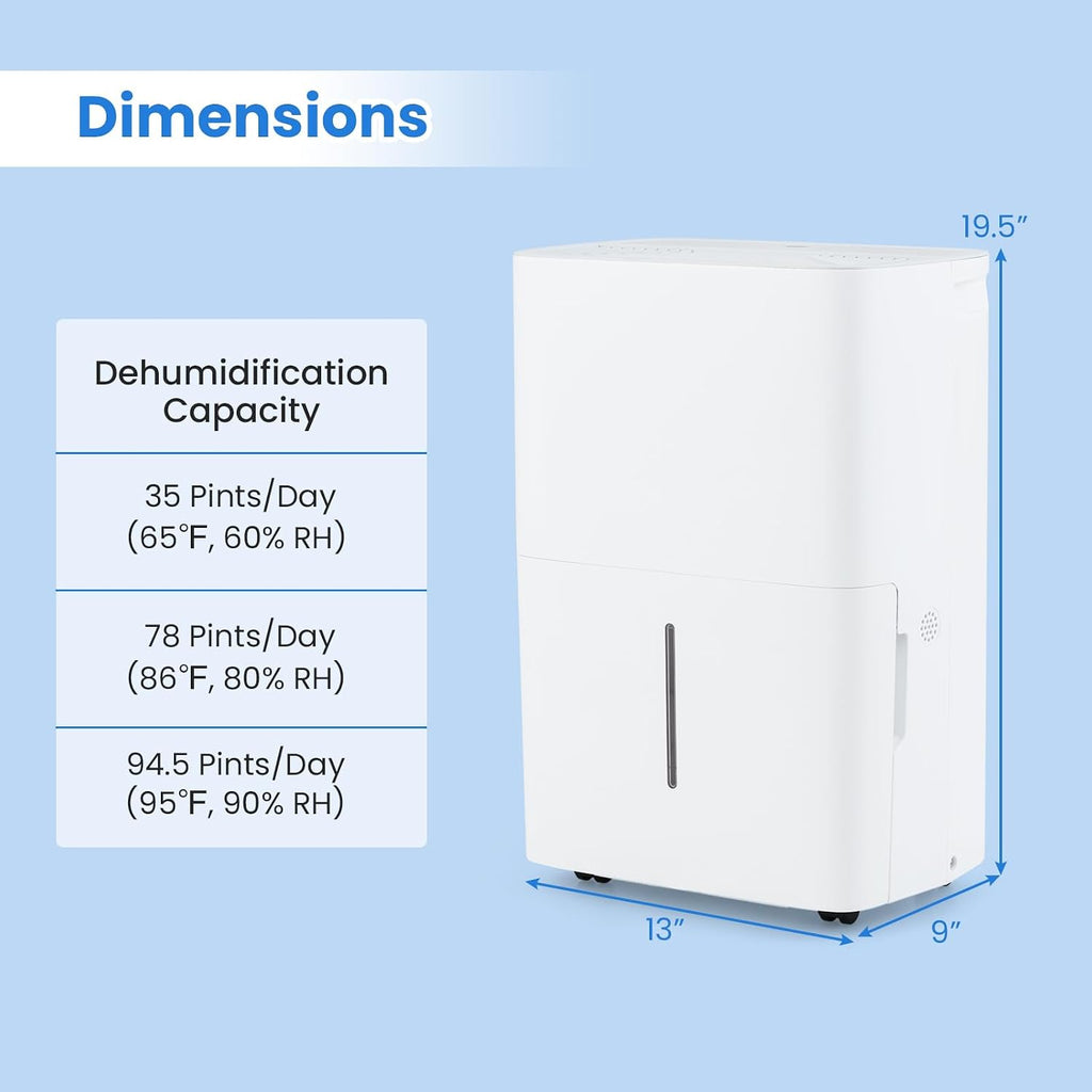 ARLIME 94.5 Pints Dehumidifier for Home, 6000 Sq.Ft Dehumidifier w/24H Timer, LED Display, Child Lock, Drain Hose& Auto Defrost for Bedroom Basement Garage Office (94.5 Pints)