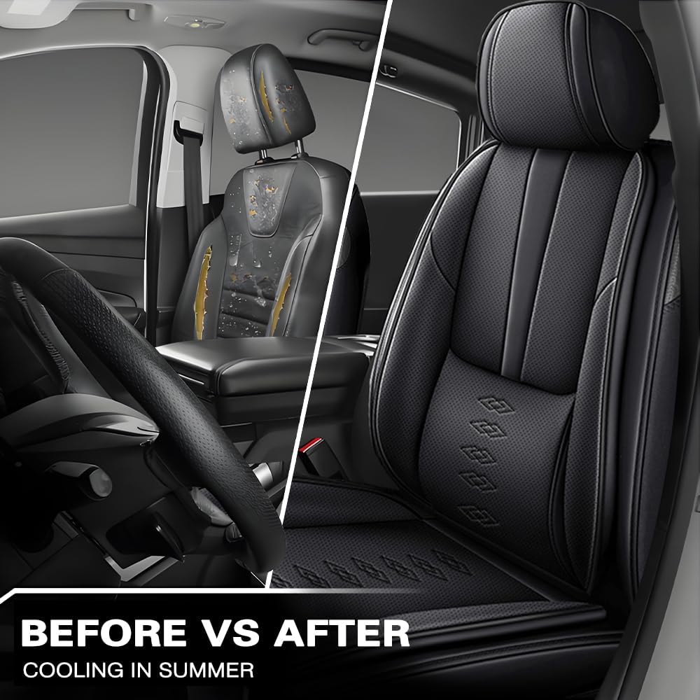 Front Seat Covers for Dodge Ram 1500 1996-2011 2026,Pick-up Truck Car Seat Cover,Truck Seat Cushion Covers with Airbag,Waterproof Automobile Seat Protectors(Black,Standard)