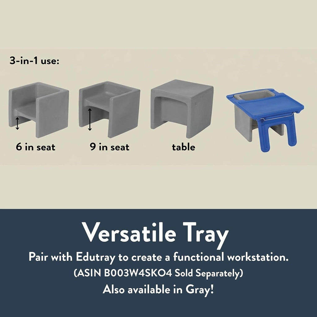 Children's Factory 3-in-1 Cube Chair for Kids, Flexible Seating Classroom Furniture,Polyethylene, 4-Pack, Elements Colorway