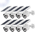 OOSSXX Solar Powered Outdoor Wireless Simulated Cameras Fake Camera Wire Free Solar Motion Light Motion Sensor Floodlights Spotlight