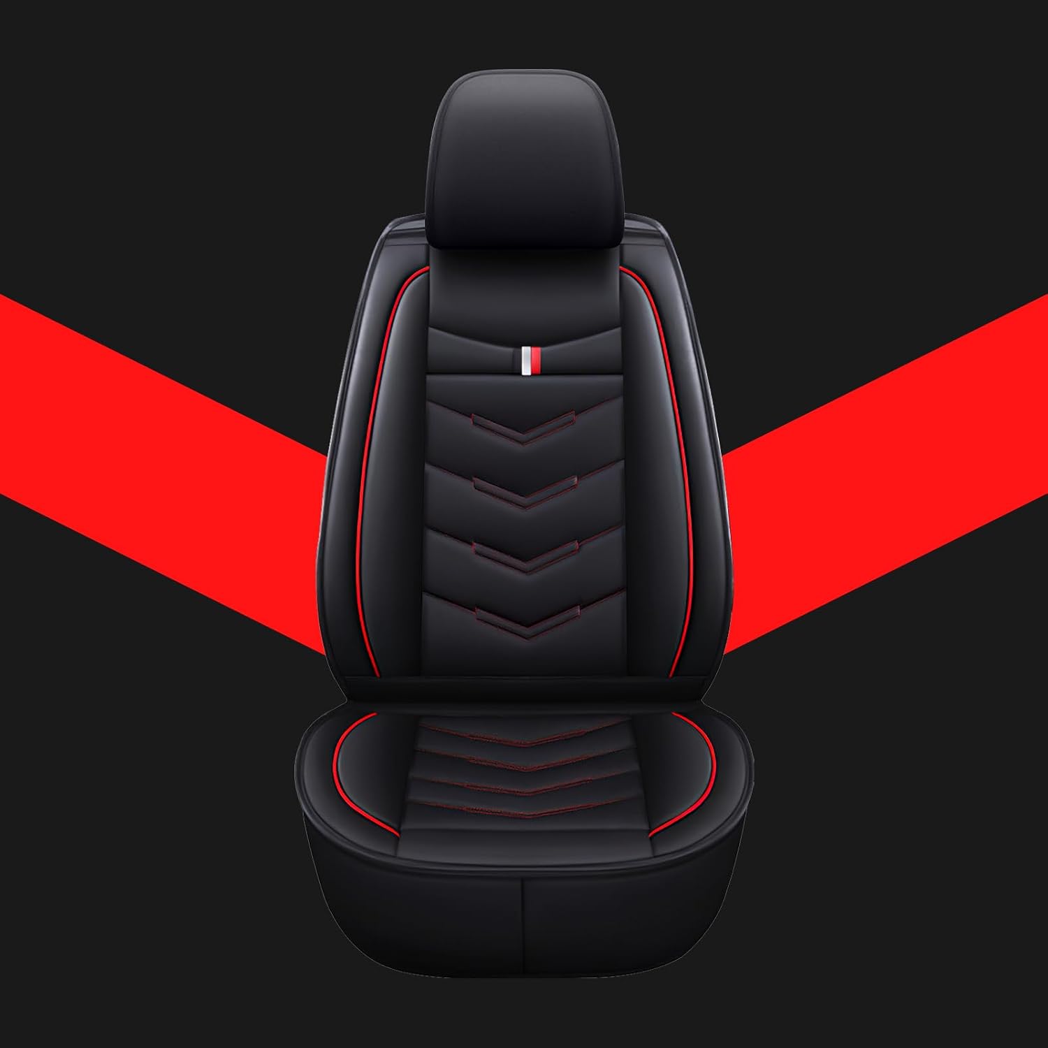 Car Seat Covers Fit for Buick Enclave 2008-2025, Leather Seat Covers for Car, Waterproof Non-Slip Durable Car Seat Protector(5 Seats,Black Red)