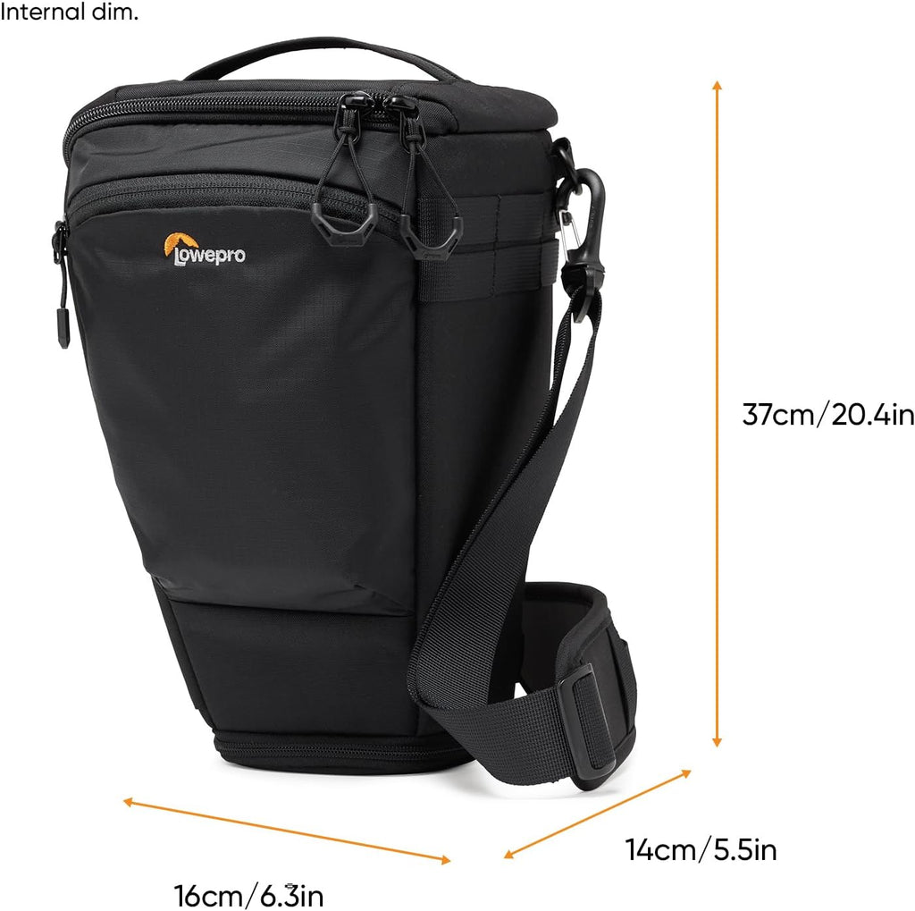 Lowepro ProTactic TLZ 75 Pro AW III Toploader Camera Bag,Camera Case for DSLR, Mirrorless,Volume 6L,Dim:14.57x5.5x6.3in for Cameras w/Lens attached,Modular Shoulder Bag,for Photographer/Videographer