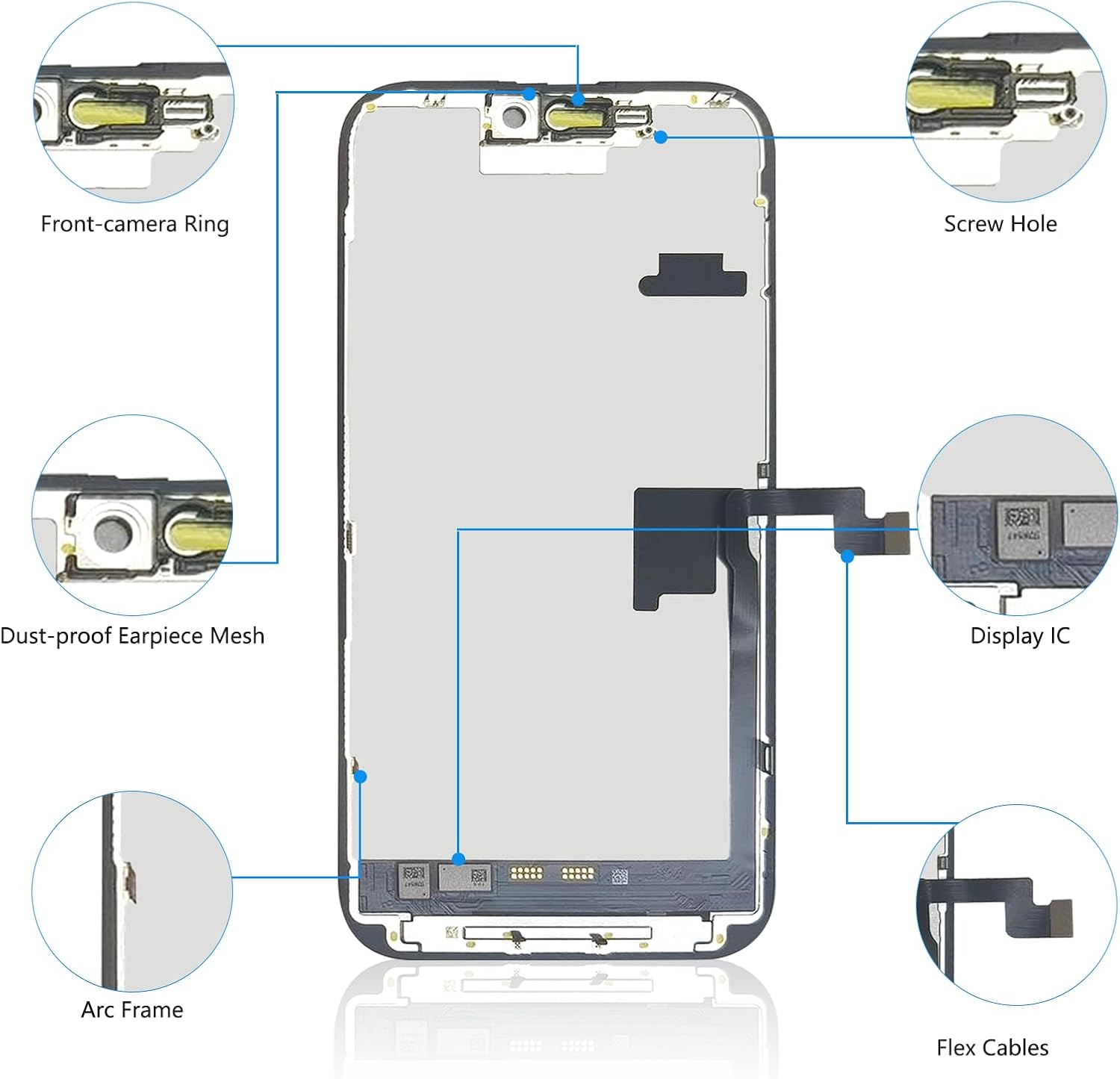 for iPhone 16 Promax Screen Replacement 6.9 inch, 3D Touch LCD Screen Display Digitizer Frame Assembly Repair Kit with Waterproof Seal+Repair Tools+Screen Protector for A3296,A3084,A3295,A3297