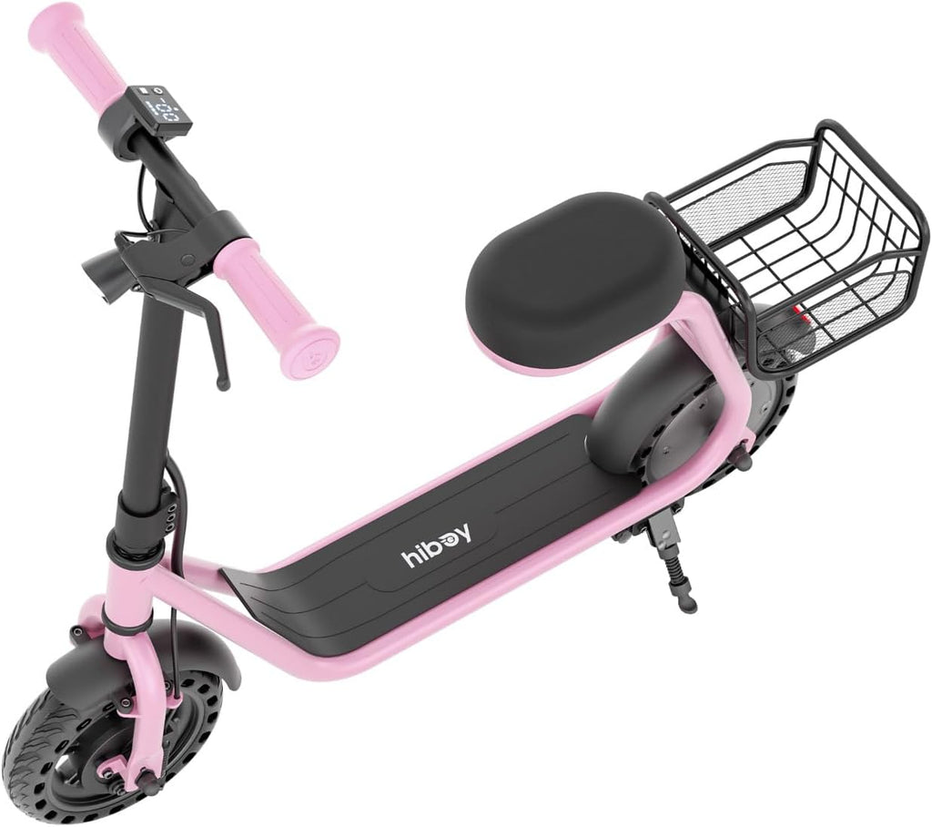 Hiboy Q2 Lite Electric Scooter with Seat for Kids Ages 4–10, LED Lights, UL Certified, 9.3 MPH, 100W Motor, Easy Control