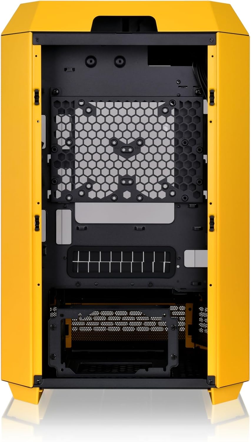 Thermaltake Tower 300 Bumblebee Micro-ATX Case; 2x140mm CT Fan Included; Support Up to 420mm Radiator; Optional Chassis Stand Kit Allows Horizontal Display; CA-1Y4-00S4WN-00; 3 Year Warranty