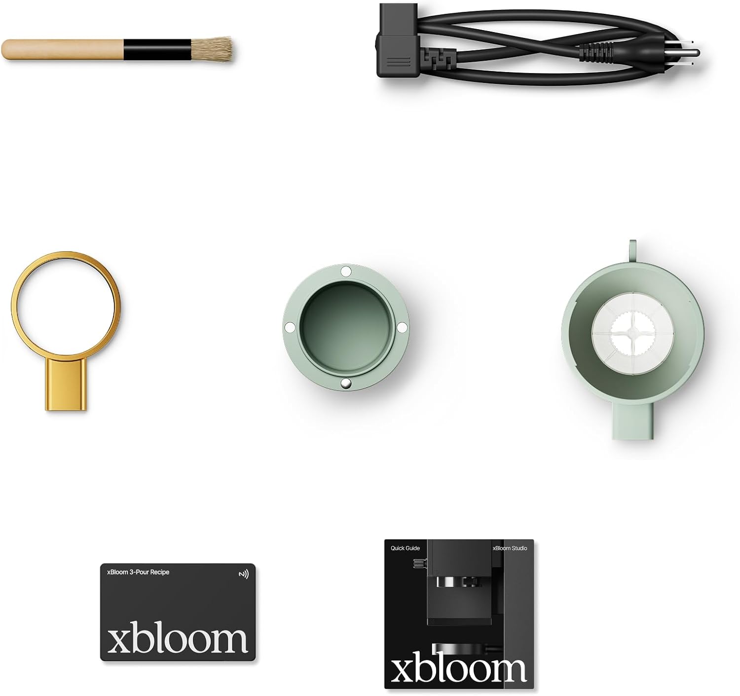 xBloom Studio Coffee Machine – Drip Coffee Maker with Built-in Grinder and Scale, 3 Automation Levels, App Connected Pour Over Coffee Maker for Specialty Coffee Lovers, Sage Green x Gold