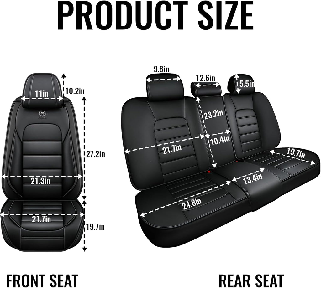 Car Seat Covers for Chevrolet Chevy Avalanche 2007-2013, Leather Auto Seat Cover Luxury Cushions Waterproof Seat Protectors (Black&Coffee,Front Set)