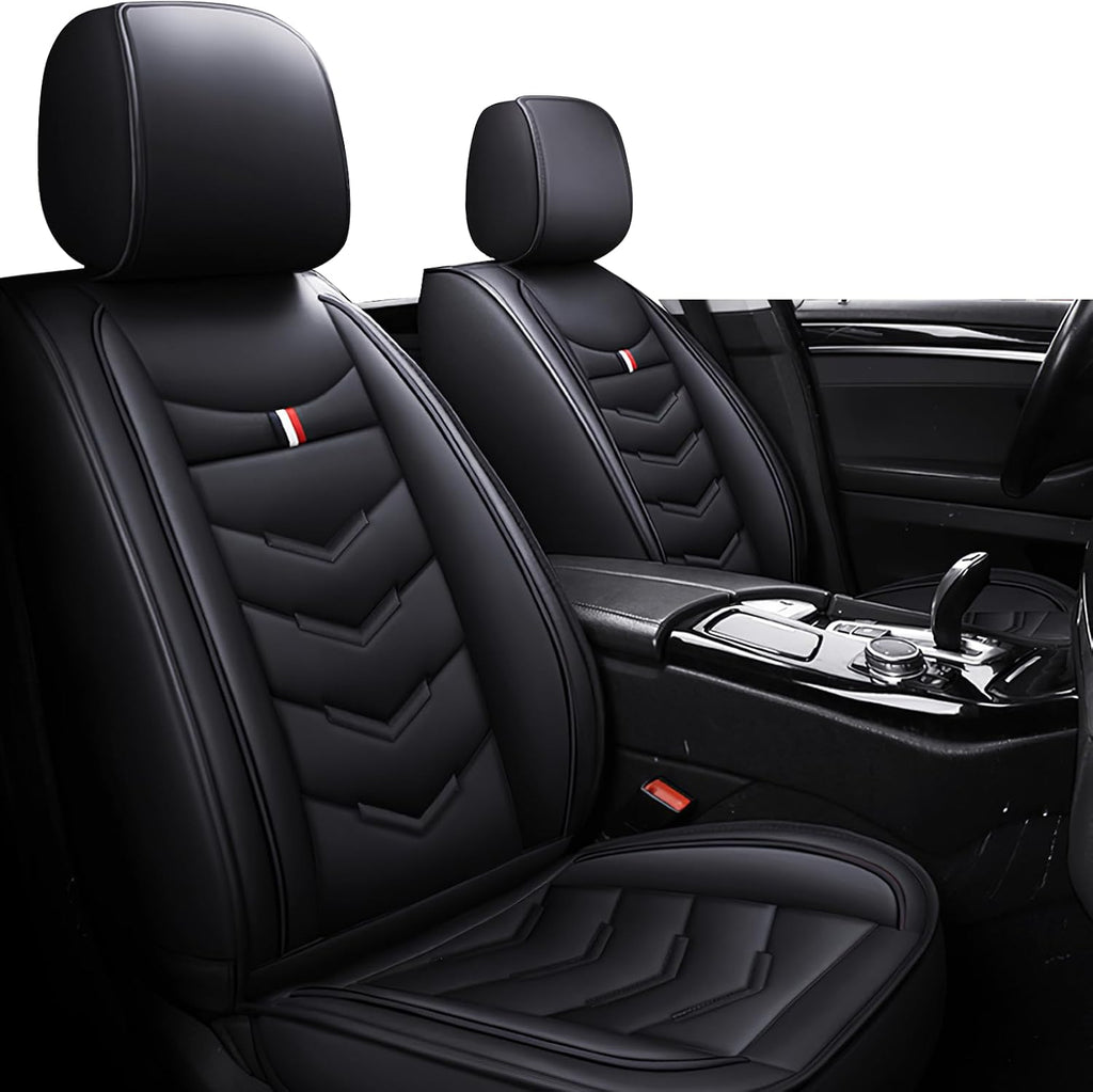 Car Seat Covers Fit for Toyota Highlander 2001-2025, Leather Seat Covers for Car, Waterproof Non-Slip Durable Car Seat Protector(2 Seats,Black)