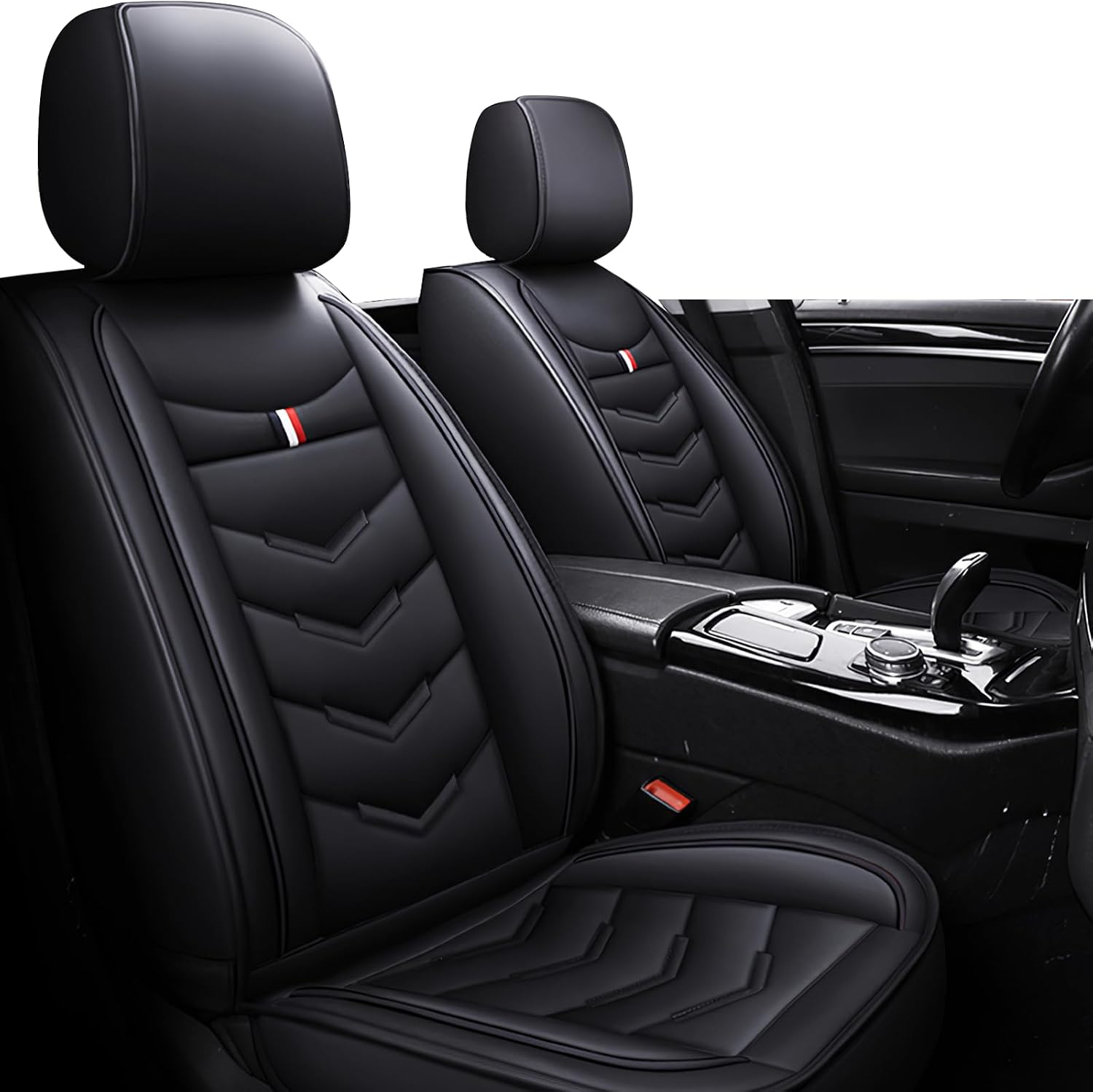 Car Seat Covers Fit for Toyota Highlander 2001-2025, Leather Seat Covers for Car, Waterproof Non-Slip Durable Car Seat Protector(2 Seats,Black)