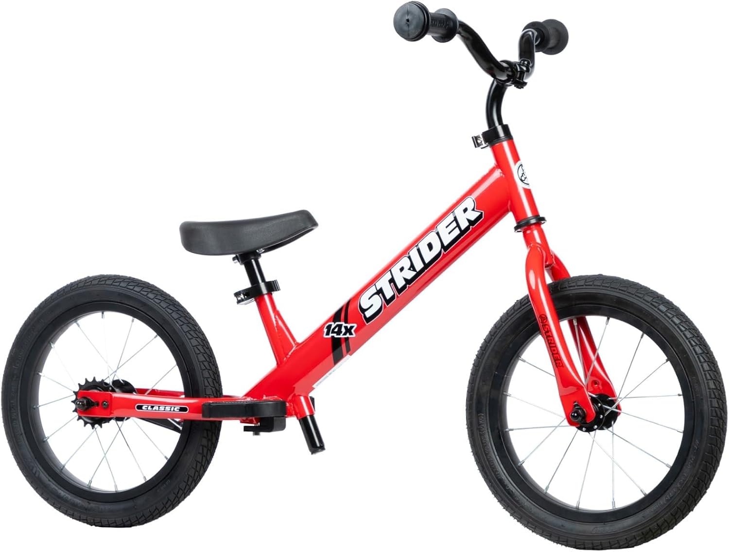 Strider 14x Classic, Balance Bike for Kids 3 to 6 Years - Includes Custom Grips, Padded Seat, Performance Footrest & All-Purpose Tires - Easy Assembly & Adjustments