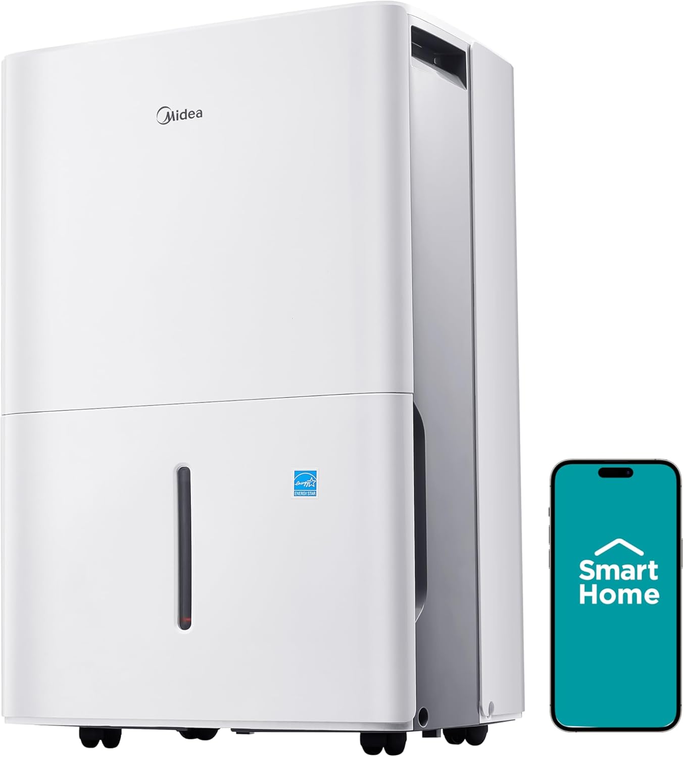 Midea 3,000 Sq. Ft. Dehumidifier for Basement, With Reusable Air Filter 35 Pint - Ideal For Basements, Large & Medium Sized Rooms, And Bathrooms (White)