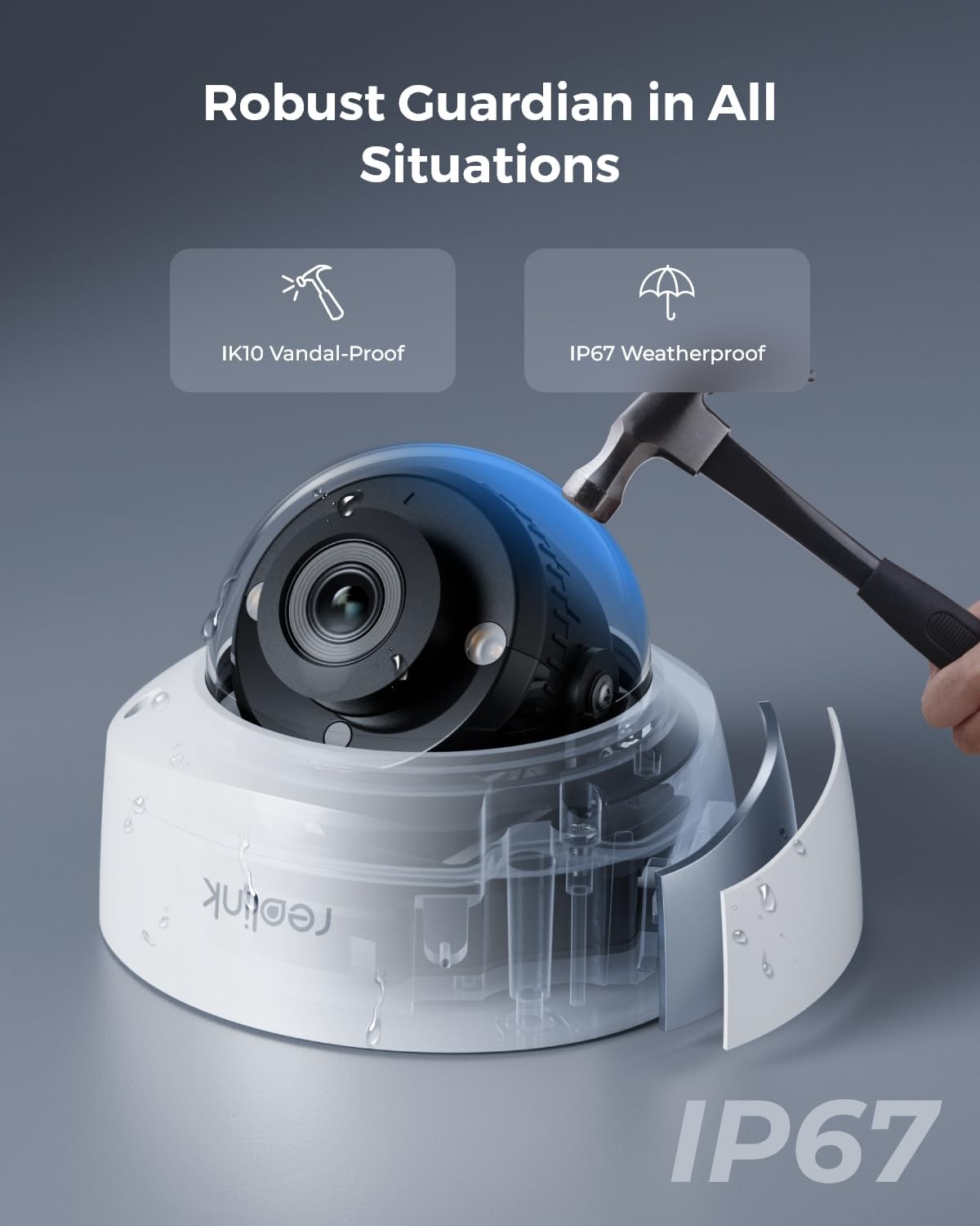 Reolink 5MP 8CH Home Security Camera System, 4pcs 5MP IK10 Vandalproof PoE Cams Wired Outdoor, 130° Ultra Wide Angle, Color Night Vision, Smart AI Detection, 2-Way Talk, 8CH NVR 2TB HDD, RLK8-500V4