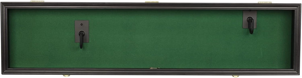 ONE 44' Rifle Gun Shotgun Display Case Saber Sword Golf Club Display Case Cabinet Rack Putter Shadow Box w/98% UV - Lockable Door (Green Felt)-Black Frame