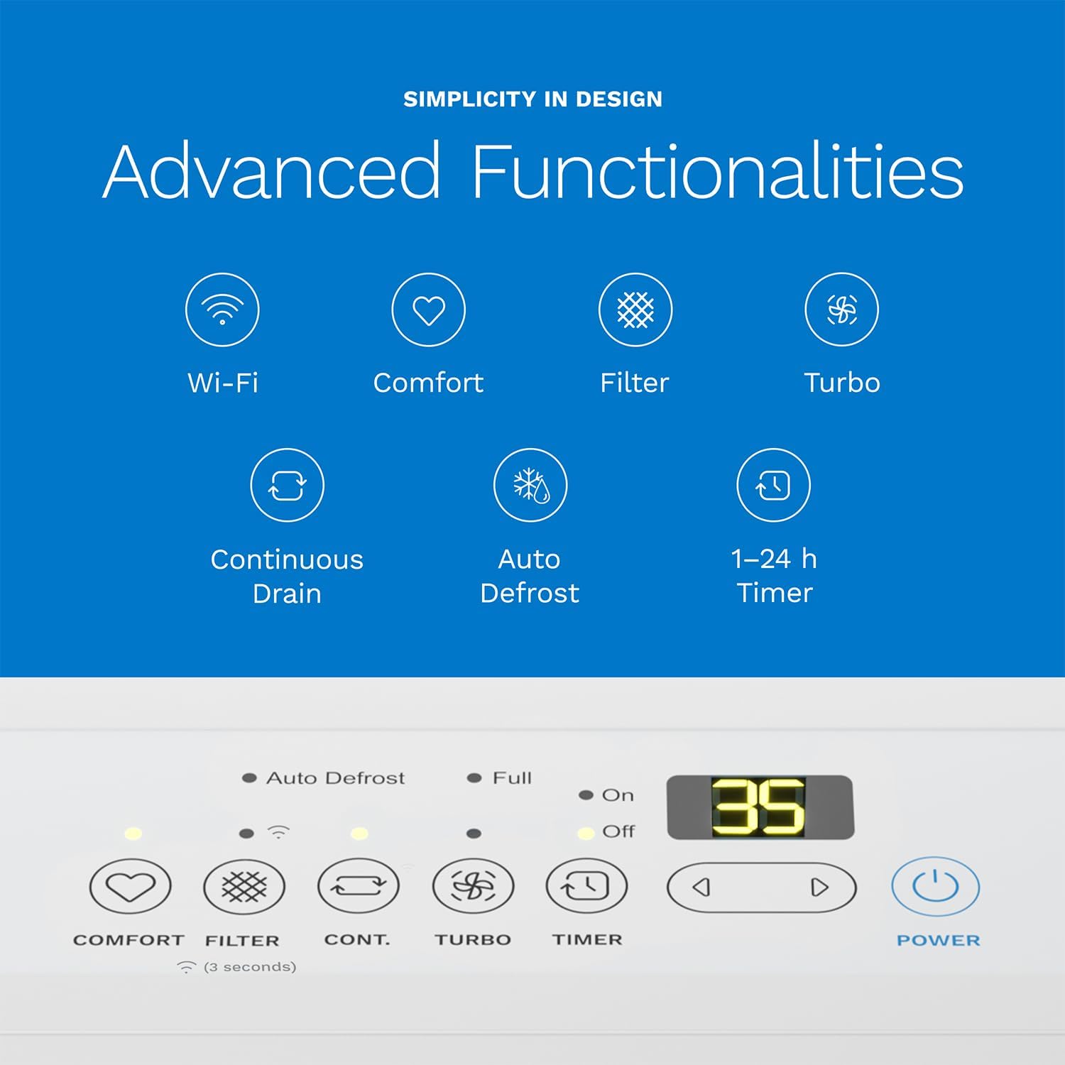 hOmeLabs Dehumidifier 7,000 Sq Ft Wi-Fi (50 Pint MAX 120 Pint at 95°F, 90% RH) for Home, Office, Basements with Powerful Moisture Removal, Humidity Control, Auto Shut-off, Quiet Operation