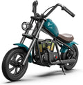 Hyper GoGo Kids Electric Motorcycle – Retro-Style Bike with Ambient Lighting, Built-in Music, Speeds Up to 10 MPH & 60 Minutes of Continuous Ride Time, for Ages 3+ (Blue)