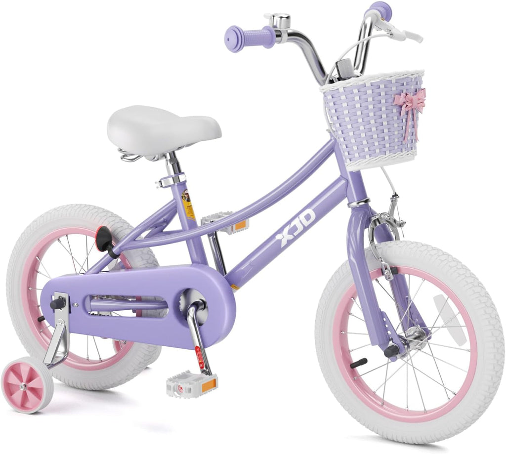 XJD Girls Bike for 2-12 Years Old Kids 12 14 16 20 Inch Toddler Bike,Retro Style Kids Bike with Training Wheels, 20 Inch Girl Bicycle with Kickstand