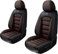2 Front Leather Pickup Trucks Seat Covers for 2007-2025 2026 Chevy Silverado 2500 HD,Non-Slip Vehicle Car Seat Covers,Airbag Compatible Car Seat Cushion Protectors(Standard,Black+Coffee)