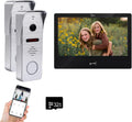 Ring Doorbell Wired,1080P Doorbell Camera(W),Indoor Outdoor Camera,10 Inch Monitor (B) Ring Video Doorbell with Night Vision,Dual-Way Intercom for Villa House Office Apartment (2 Bell +1 Screen)