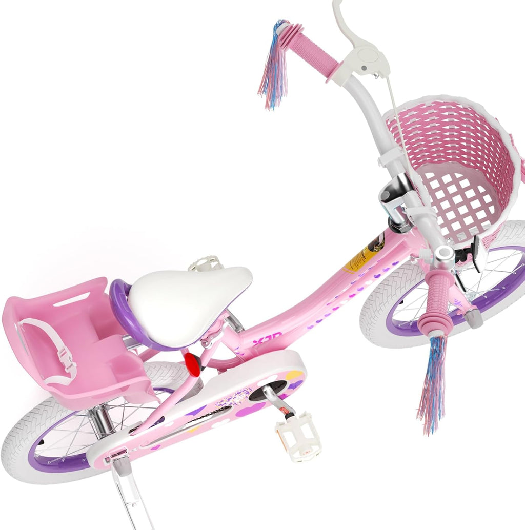 XJD Girls Bike for 2-12 Years Old Kids 12 14 16 20 Inch Toddler Bike,Retro Style Kids Bike with Training Wheels, 20 Inch Girl Bicycle with Kickstand