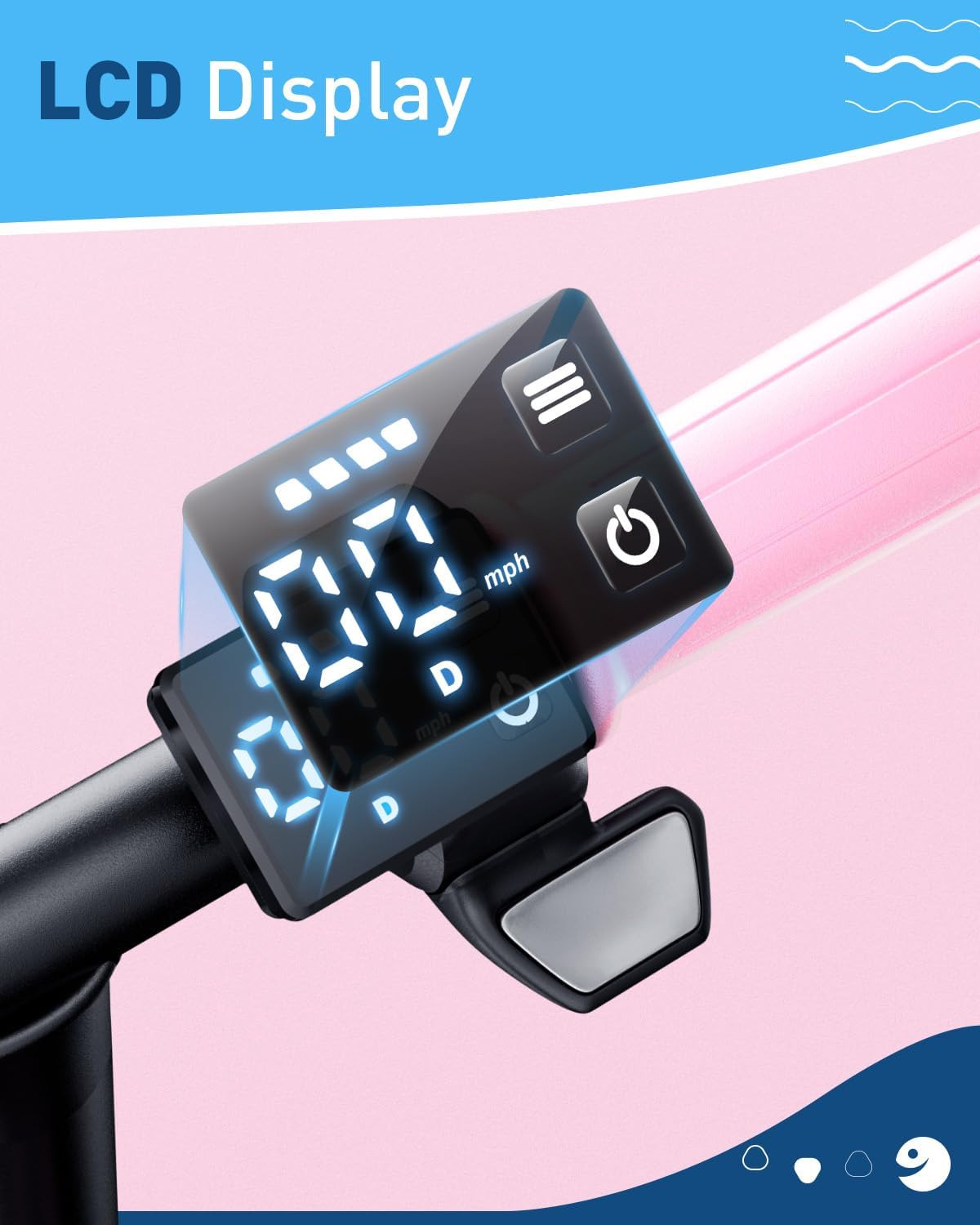 Hiboy Q2 Lite Electric Scooter with Seat for Kids Ages 4–10, LED Lights, UL Certified, 9.3 MPH, 100W Motor, Easy Control