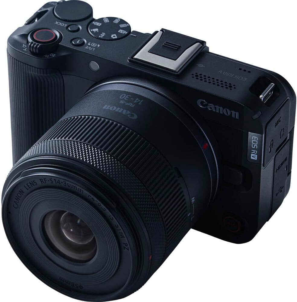 Canon EOS R50 V Mirrorless Camera with 14-30mm f/4-6.3 RF-S Lens | 4K Video, Dual Pixel Autofocus, Flip Screen | Compact RF Mount Vlog Camera Kit with Bag and 64GB Card