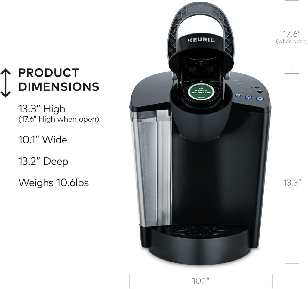 Keurig K-Classic Single Serve K-Cup Pod Coffee Maker, with 3 Brew Sizes, 48oz Removable Reservoir, Black