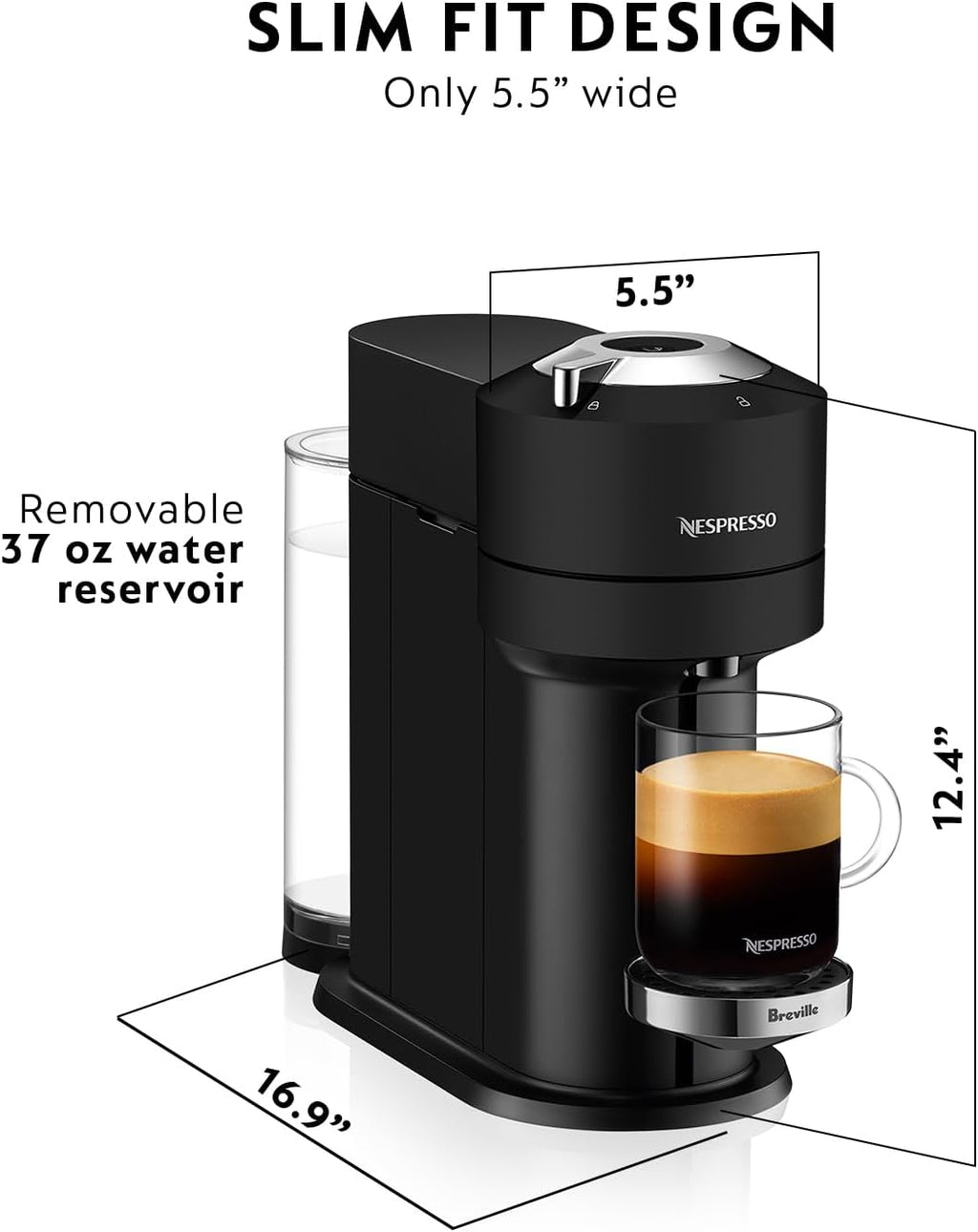 Nespresso Vertuo Next Deluxe Coffee and Espresso Maker by Breville