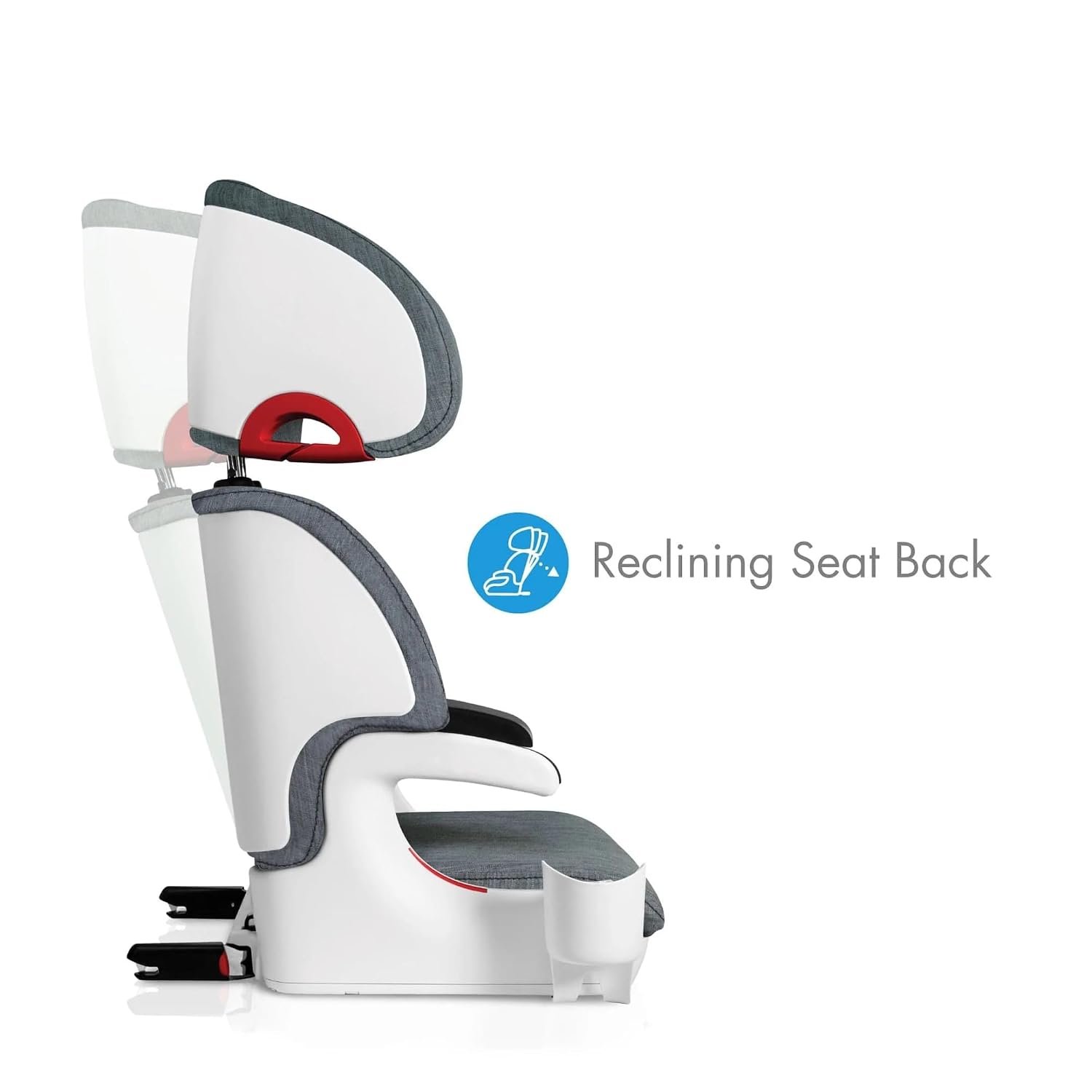 Clek Oobr High Back Booster Seat with Adjustable Headrest, Reclining Design, Latch System, and Retardant-Free Fabric (Latte Ziip)