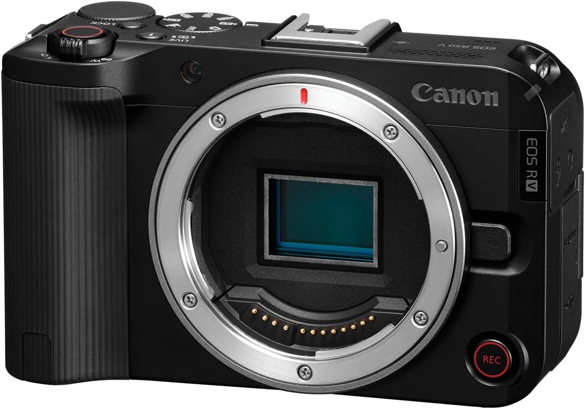 Canon EOS R50 V Mirrorless Camera with RF-S14-30mm F4-6.3 is STM PZ Lens, APS-C Sensor, 24.2 Megapixels, Ultra-Wide Zoom, Fast Autofocus, Vlogging and Live Streaming Kit for Content Creators, Black