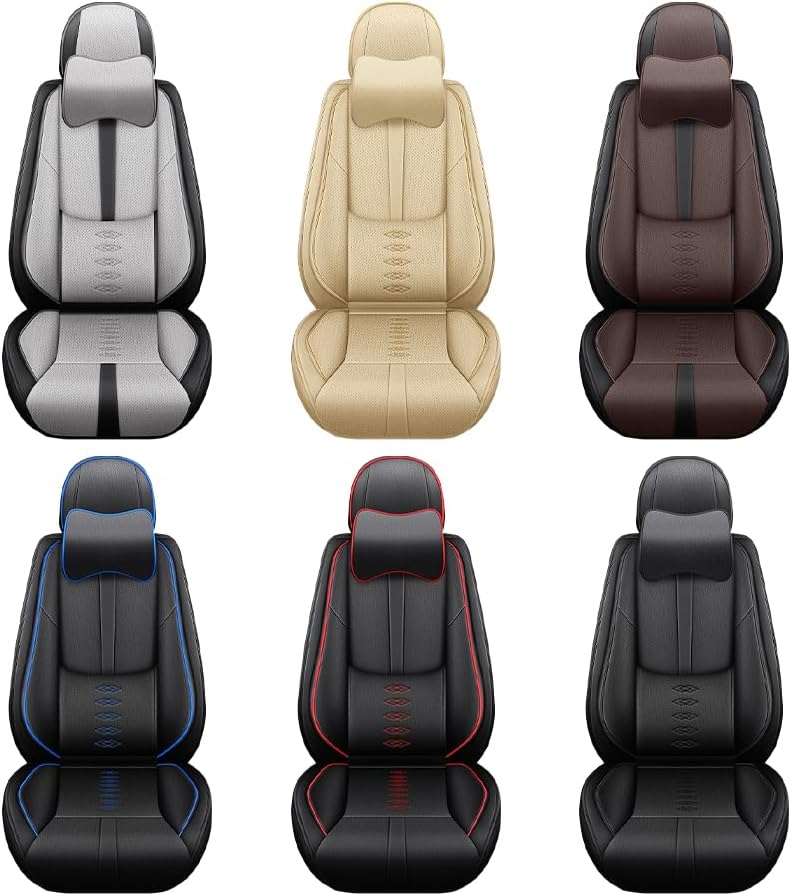 Car Seat Covers for Cadillac Eldorado 1997-2002,Waterproof Leather Seat Covers 2-Seats Luxury,Car Interior Accessories with Airbag,Car Seat Protectors for Eldorado(Beige)
