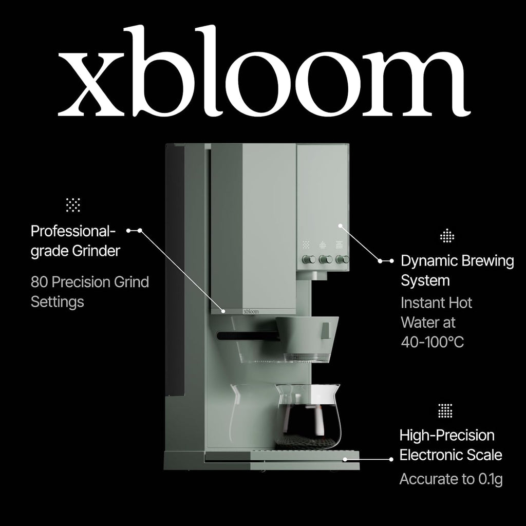xBloom Studio Coffee Machine – Drip Coffee Maker with Built-in Grinder and Scale, 3 Automation Levels, App Connected Pour Over Coffee Maker for Home and Office, Sage Green