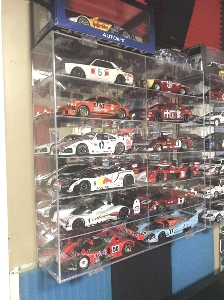 Display Case for 1:24 - 1:18 Scale Diecast Toy Model Cars Wheels Storage Showcase, 98% UV Protection, 4mm Thick Acrylic (Clear 1:18 Scale - 12 Slots) Hot Gifts