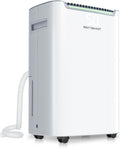 Dehumidifiers for Home with Drain Hose,75 OZ Water Tank, 4500 Sq.Ft 55 Pints Dehumidifiers for Basement, Bathroom, Bedroom, Three Modes, Smart Humidity Control, Dry Clothes, 24H Timer, White
